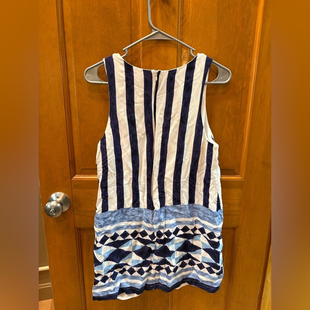 Lulus Women’s Multitask-Queen Ivory And Blue Print Shift Dress Size Medium - Picture 12 of 15